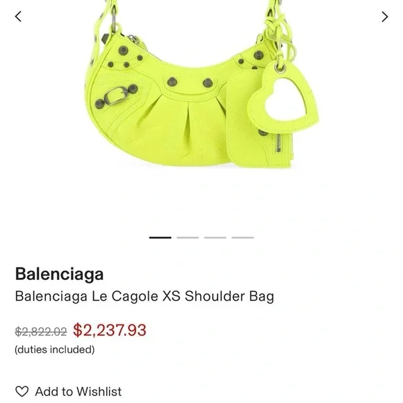 Balenciaga Neon Green Women's Bag - Picture 3 of 3